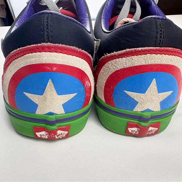 Vans Old Skool Custom Wing Captain America Style Sneakers Size 12 - Picture 5 of 8
